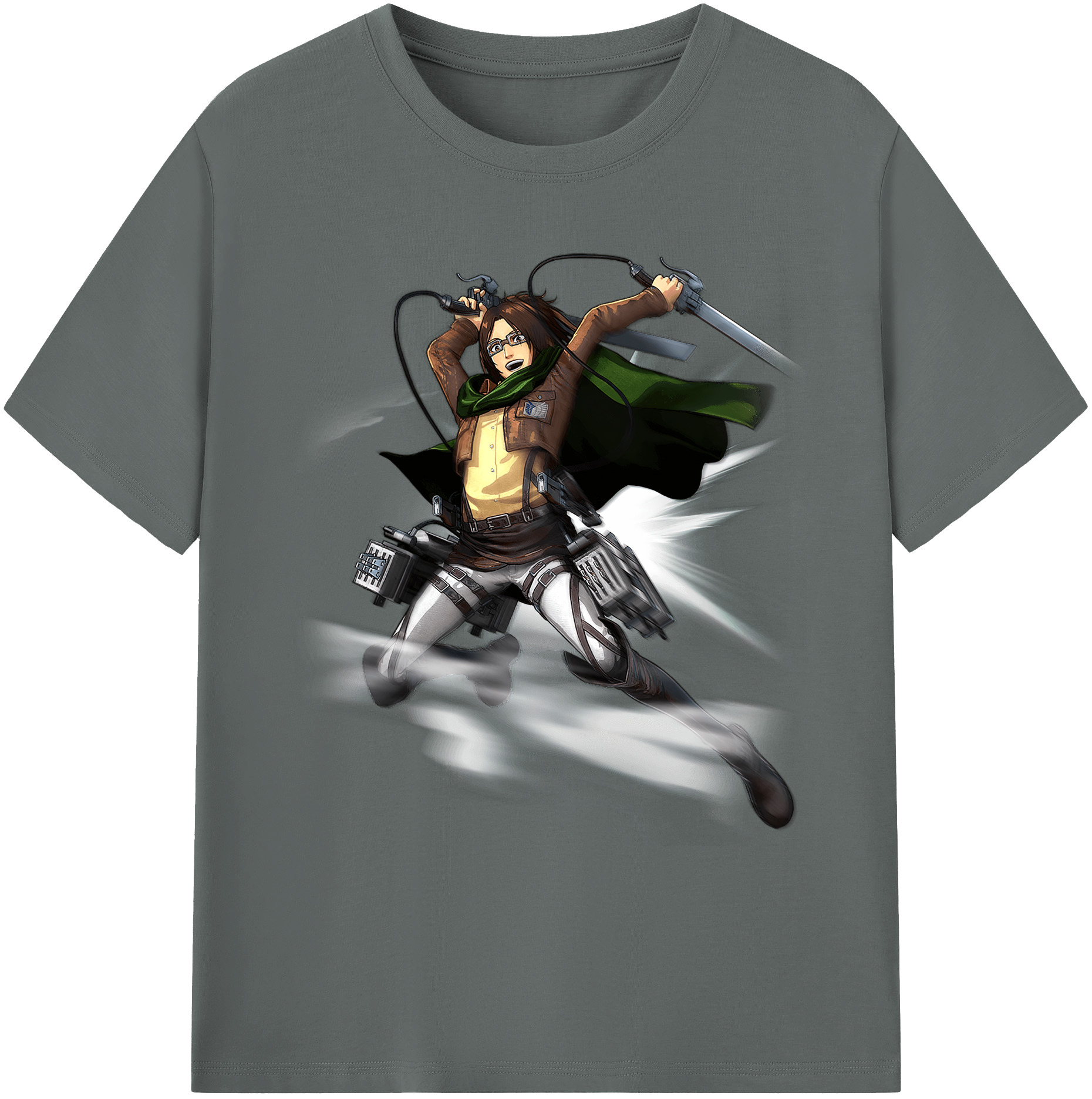 （画像用） 進撃の巨人 ハンジ·ゾエ Attack on Titan Hanji Zoe 綿100％ メンズ半袖Tシャツ｜肌触りやわらか＆通気性